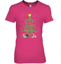 Load image into Gallery viewer, Cute Dog Paws Christmas Tree Shirt Ladies Tee