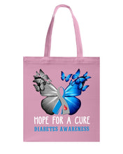 Load image into Gallery viewer, Hope For Cure Diabetes Awareness Basketweave Tote Bag