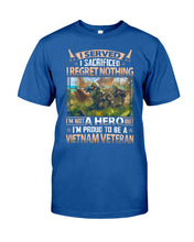 Load image into Gallery viewer, Vietnam Vetera Regret Nothing Black T-Shirt Guys Tee