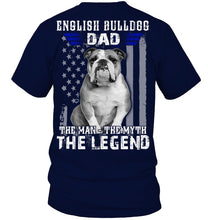 Load image into Gallery viewer, English Bulldog  - The Man - The Myth - The Legend Black T-Shirt Guys Tee