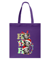 Load image into Gallery viewer, Funny Cows Ho Ho Ho Christmas Gift For Cow Lovers Basketweave Tote Bag