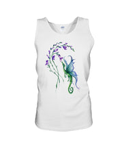 Load image into Gallery viewer, Dragon With Butterfly Wings Dragon Flowers Unisex Tank Top
