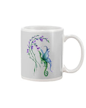 Load image into Gallery viewer, Dragon With Butterfly Wings Dragon Flowers Mug