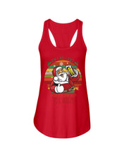 Load image into Gallery viewer, Santa Claus Beer Gift For Christmas Black T-Shirt Ladies Flowy Tank