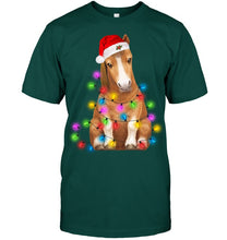 Load image into Gallery viewer, Horse Lights Christmas Gift Guys Tee