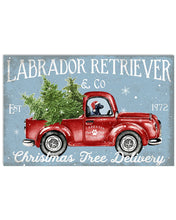 Load image into Gallery viewer, Labrador Dog On Red Truck Christmas Gift Horizontal Poster Vertical Poster