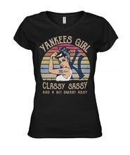 Load image into Gallery viewer, Yankees Girl Classy Sassy Funny Gift T-Shirt Ladies V-Neck