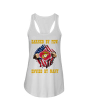 Load image into Gallery viewer, Earned By Few Envied By Many Black T-Shirt Ladies Flowy Tank