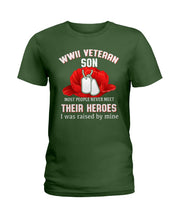 Load image into Gallery viewer, Wwii Veteran Gift For Veteran Dad Quote T-Shirt Ladies Tee