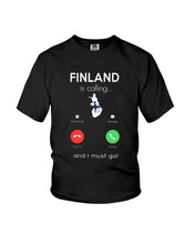 Load image into Gallery viewer, Finland Is Calling Funny Elf Christmas T-Shirt Youth Tee