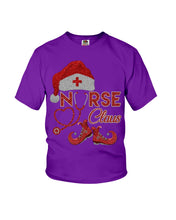 Load image into Gallery viewer, Merry Christmas Nurse Claus Black T-Shirt Youth Tee