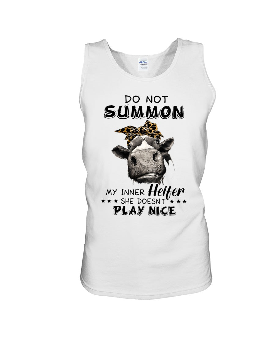 My Inner Heifer Doesn't Play Nice Funny Quote T-Shirt Unisex Tank Top