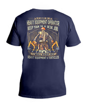 Load image into Gallery viewer, Heavy Equipment Operator Black T-Shirt Guys V-Neck