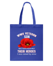 Load image into Gallery viewer, Wwii Veteran Son Gift For Veterab Mom Basketweave Tote Bag