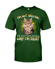 Load image into Gallery viewer, Cat Lovers T-Shirt Not Arguing Just Explaining Guys Tee