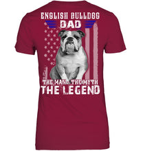 Load image into Gallery viewer, English Bulldog  - The Man - The Myth - The Legend Black T-Shirt Ladies Tee