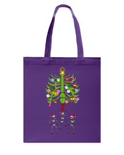 Load image into Gallery viewer, Merry Christmas Funny Dancing Skeleton Basketweave Tote Bag