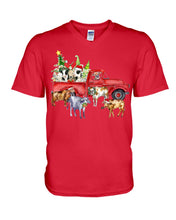 Load image into Gallery viewer, Merry Christmas In Town Cow Lovers Gift For Farmers Guys V-Neck