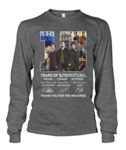 Load image into Gallery viewer, Supernatural 15 Years Anniversary Gift For Fan Black T-Shirt Unisex Long Sleeve
