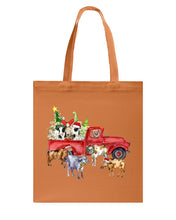 Load image into Gallery viewer, Merry Christmas In Town Cow Lovers Gift For Farmers Basketweave Tote Bag