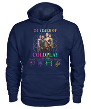 Load image into Gallery viewer, 24 Years Of Coldplay Black T-Shirt Hoodie