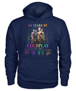 24 Years Of Coldplay Black T-Shirt Hoodie