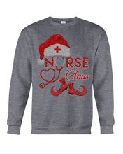 Load image into Gallery viewer, Merry Christmas Nurse Claus Black T-Shirt Sweatshirt