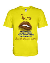 Load image into Gallery viewer, Tiara A Mouth She Can't Control Quote Name T-Shirt Guys V-Neck