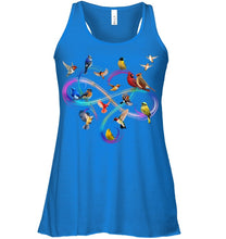 Load image into Gallery viewer, Bird Colorful Infinity Sign Ladies Flowy Tank