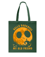 Load image into Gallery viewer, Darkness My Old Friend Halloween T-Shirt Basketweave Tote Bag