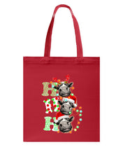 Load image into Gallery viewer, Funny Cows Ho Ho Ho Christmas Gift For Cow Lovers Basketweave Tote Bag