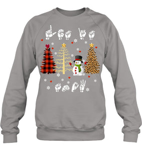 Let It Snow Christmas Snowman Asl Gift Tee Sweatshirt