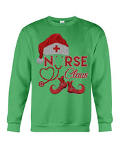 Load image into Gallery viewer, Merry Christmas Nurse Claus Black T-Shirt Sweatshirt