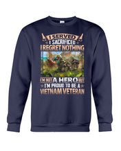 Load image into Gallery viewer, Vietnam Vetera Regret Nothing Black T-Shirt Sweatshirt
