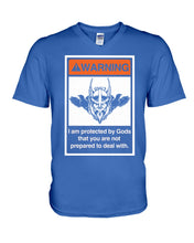 Load image into Gallery viewer, Viking Warning Funny T-Shirt Guys V-Neck
