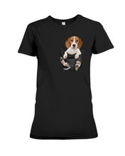 Load image into Gallery viewer, Beagle In The Pocket Funny T-Shirt Ladies Tee