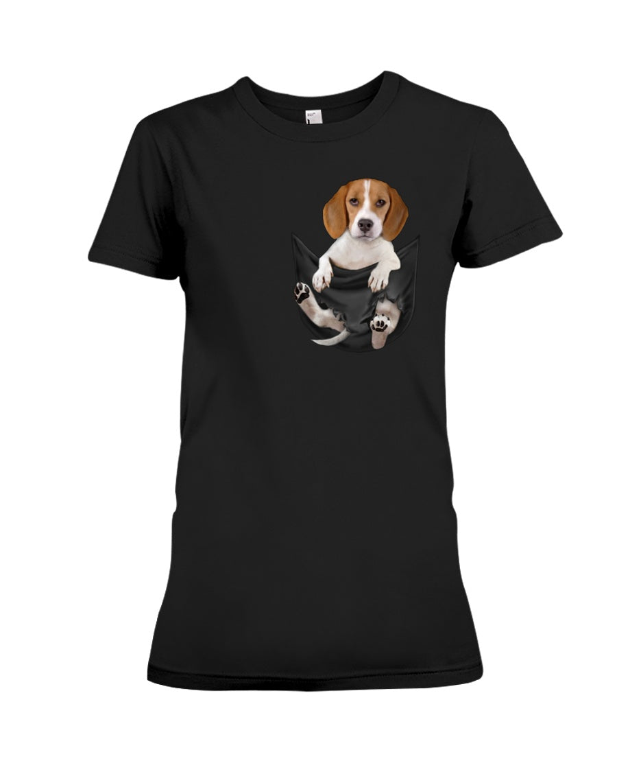 Beagle In The Pocket Funny T-Shirt Ladies Tee