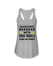 Load image into Gallery viewer, Warning Redhead With Thick Thighs Quote Mug Ladies Flowy Tank