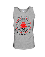 Load image into Gallery viewer, Viking Pattern Until Valhalla Tee Unisex Tank Top