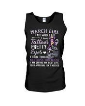 Load image into Gallery viewer, Tattoos Pretty Eyes Gift For March Girl T-Shirt Unisex Tank Top