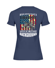 Load image into Gallery viewer, Never Underestimate A Grandpa Black T-Shirt Ladies Tee