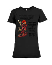 Load image into Gallery viewer, Samurai Consistent Persistent Resilient Quote T-Shirt Ladies Tee