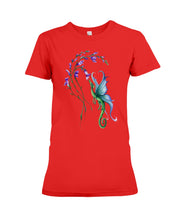 Load image into Gallery viewer, Dragon With Butterfly Wings Dragon Flowers Ladies Tee