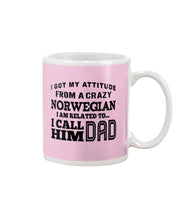 Load image into Gallery viewer, Attitude From Crazy Norwegian Dad Norway Love T-Shirt For Dad Mug