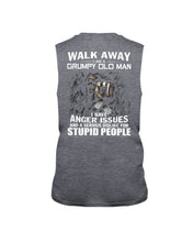 Load image into Gallery viewer, Grumpy Old Man Anger Issue For Stupid People Black T-Shirt Unisex Long Sleeve