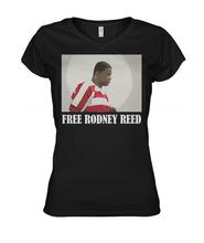 Load image into Gallery viewer, Free Rodney Reed Raise Your Voice 4 Ladies V-Neck