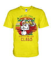 Load image into Gallery viewer, Santa Claus Beer Gift For Christmas Black T-Shirt Guys V-Neck