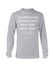 Load image into Gallery viewer, Grumpy Old Man December Wife Black Quote T-Shirt Unisex Long Sleeve