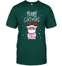 Load image into Gallery viewer, Funny Merry Catmas Christmas Gift Shirt Guys Tee