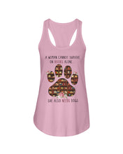 Load image into Gallery viewer, A Woman Cannot Survive On Books Alone T-Shirt Ladies Flowy Tank